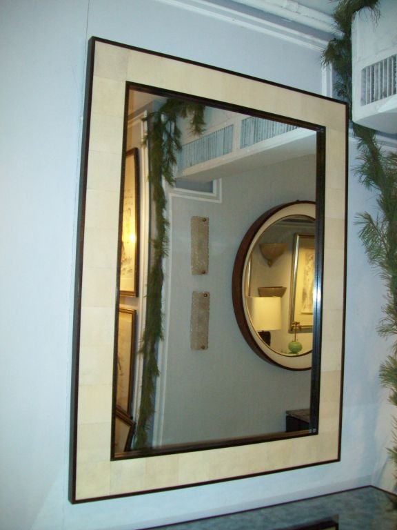 American Custom Rectangular Shagreen Mirror