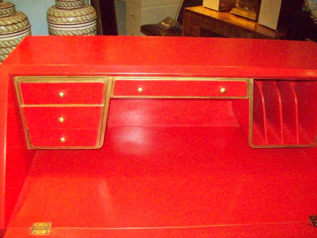 Lacquered Slant-Front Desk by Axel Einar Hjort In Excellent Condition In New York, NY