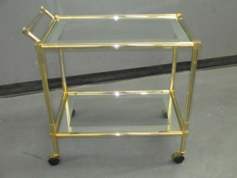 Two Tiered Brass Bar Cart