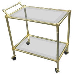 Two Tiered Brass Bar Cart