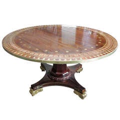 Spectacular Brass- Inlaid, Tilt-Top Rosewood Table In the Thomas Hope Manner