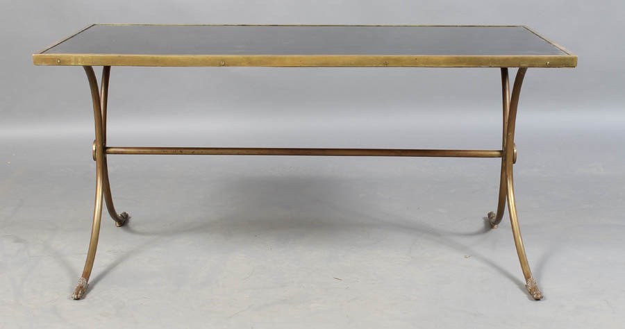 Bronze Empire-Style Glass-Top Coffee Table