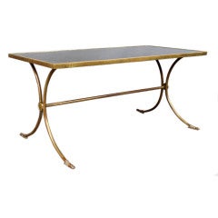 Bronze Empire-Style Glass-Top Coffee Table