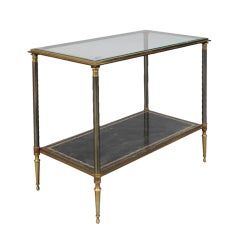 Jansen Directoire Style Steel and Bronze Side Table