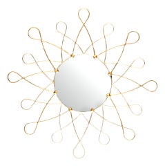 Wrought-Iron Sunburst Mirror in the manner of Royere