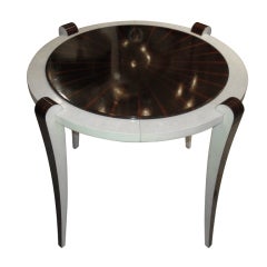 Art Deco Style Parchment and Macassar Ebony Side Table