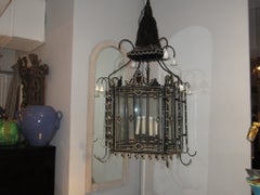 Custom Black and White Tole Lantern