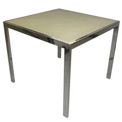 Chrome Gaming Table With Leather Top