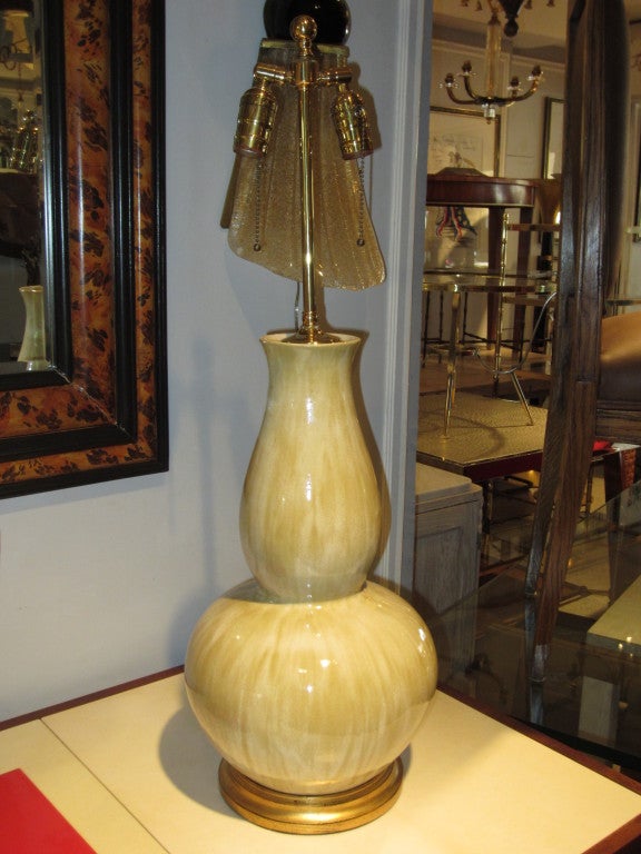 A Pair of Glazed Pottery lamps