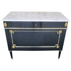 Exquisite Directoire Style Marble-Top Commode with Applied Bronze