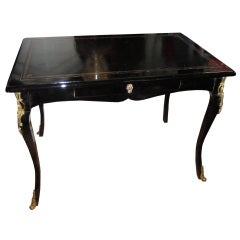 Ebonized Louis XV Style Leather-Top Bureau plat/desk