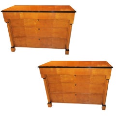 An Exquisite Pair of Biedermeier Commodes