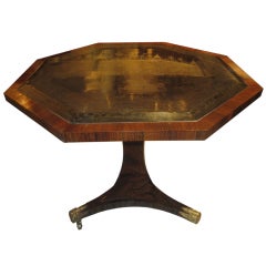 Exquisite Octagonal Rosewood Lacquered Table