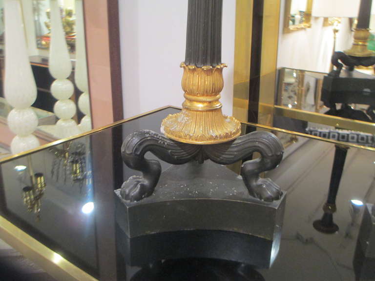 Pair of Bronze Regency Candlesticks In Good Condition For Sale In New York, NY