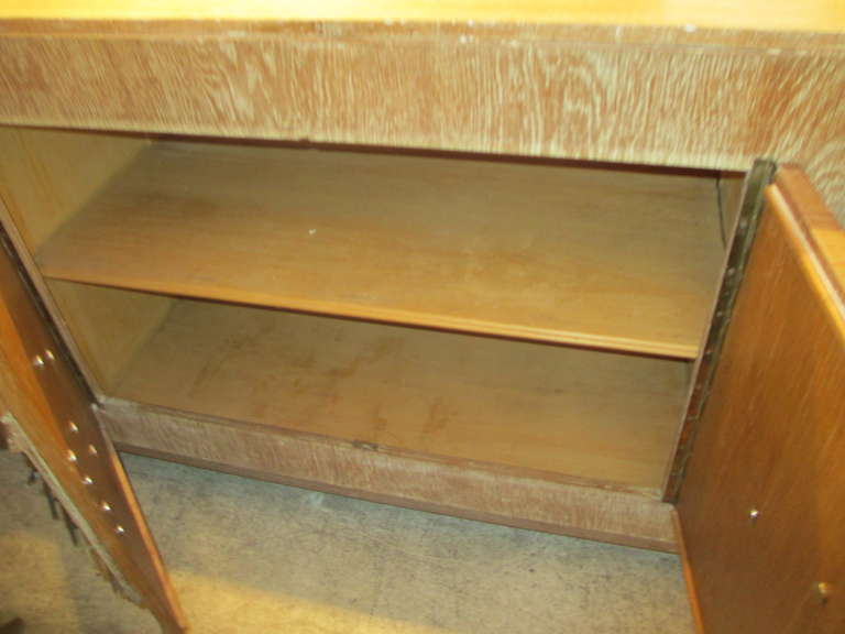 Sculptural French 1940s Cerused Oak Sideboard In Excellent Condition In New York, NY