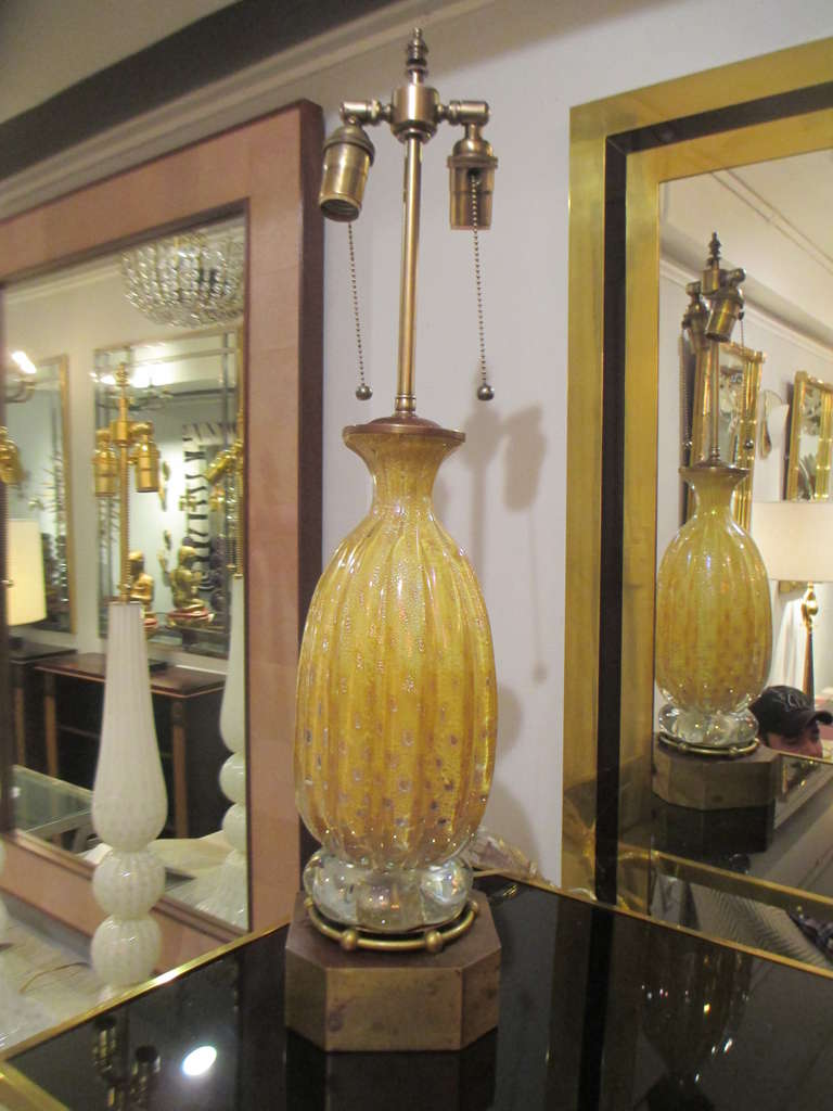 Pair of Hand Blown Murano Lamps at 1stdibs