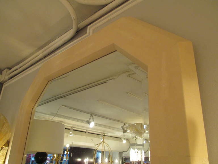 Custom Octagonal Shagreen Mirror In New Condition In New York, NY