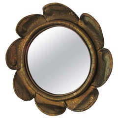 Whimsical French 40
s Brass Mirror