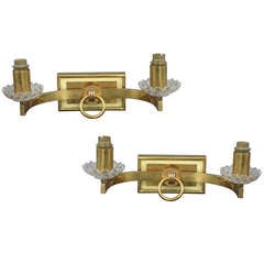 Pair of Mid-Century Modern Brass Sconces 8