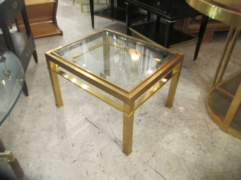 French Pair of Glass Top Bronze Tables