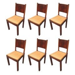 A Set of 6 Hand-rushed Shaker Style Chairs