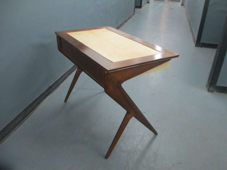 Sculptural Mid-Century Modern Parchment Desk In Excellent Condition In New York, NY