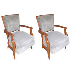 Pair of French 1940s Armchairs in the Andre Arbus Manner 9