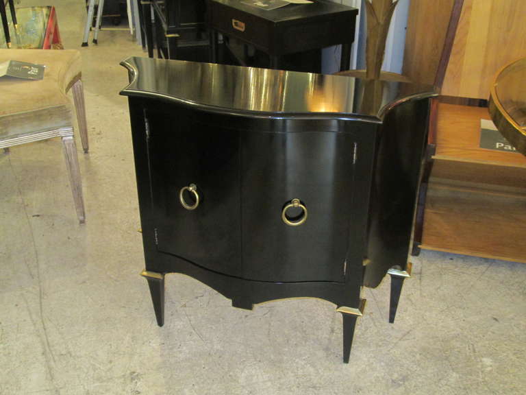 American Pair of Mid-Century Modern Ebonized Commodes in the Parzinger Manner