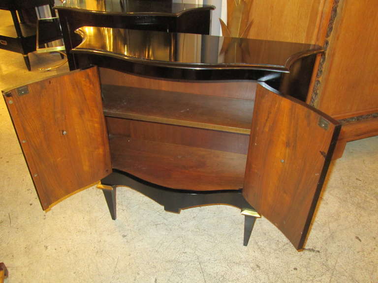 Pair of Mid-Century Modern Ebonized Commodes in the Parzinger Manner 2