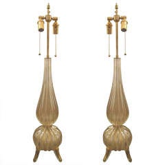 A Pair of Hand-Blown Venetian Table Lamps
