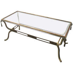 Brass and Chrome Coffee Table with Hanging Tassles