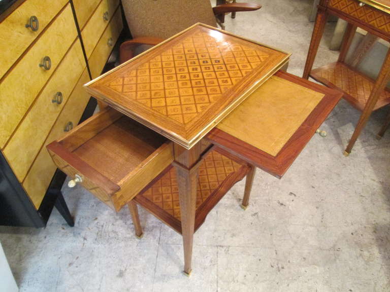Exquisite Pair of Parquetry Tables In Excellent Condition In New York, NY