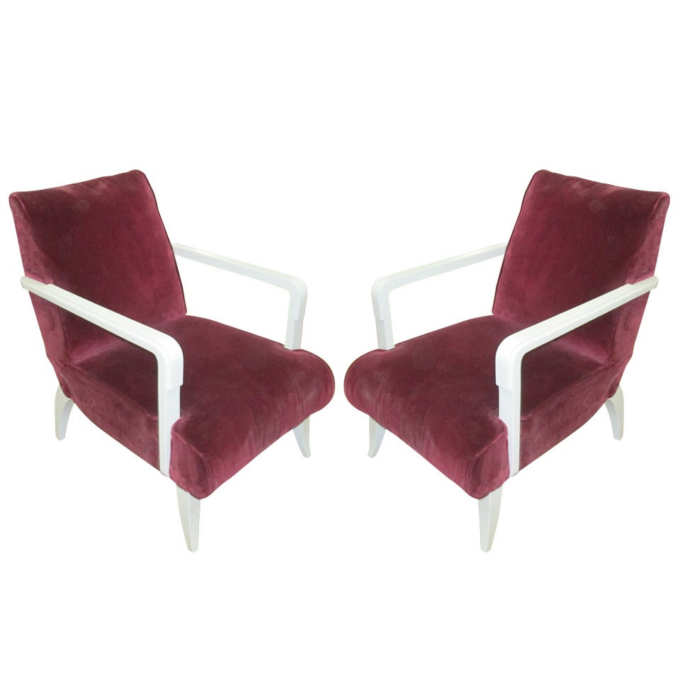 Pair of Sculptural French 1950s Armchairs