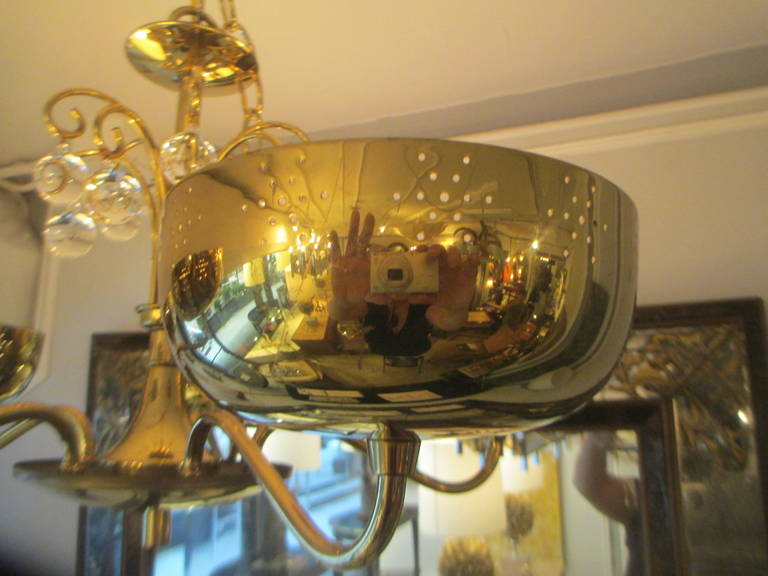 Five-Arm Brass Fixture in the Manner of Paavo Tynell 1