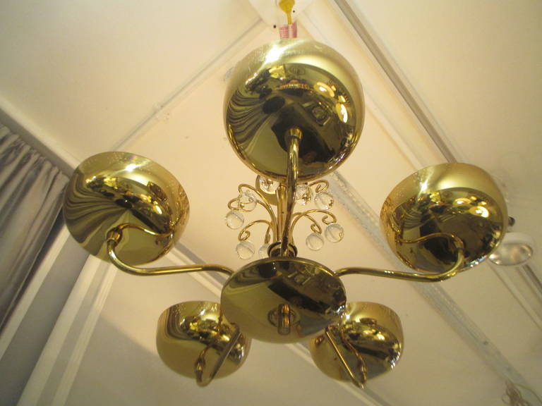 Five-Arm Brass Fixture in the Manner of Paavo Tynell 3