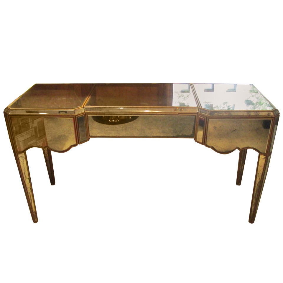 Exquisite French 40's Mirrored Writing Desk/Vanity