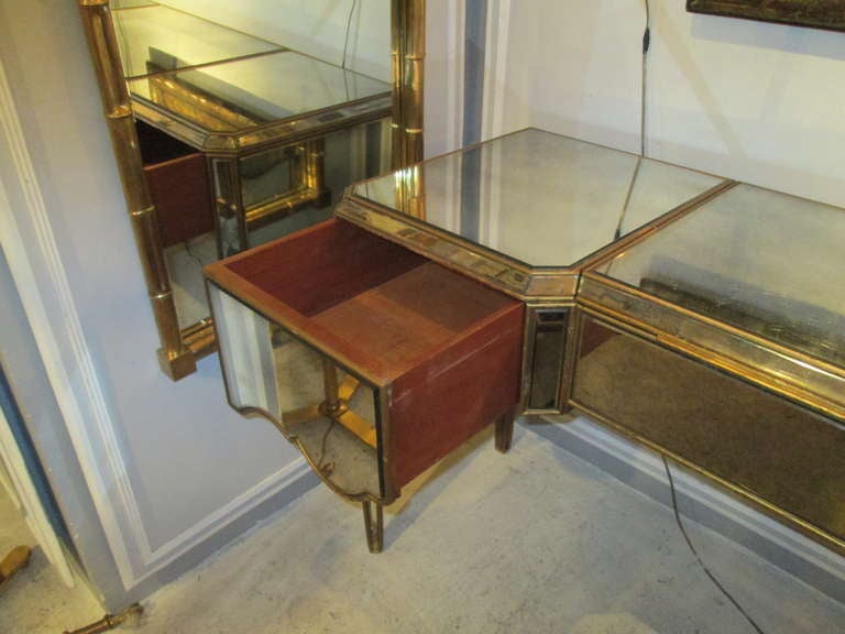 Exquisite French 40's Mirrored Writing Desk/Vanity 3