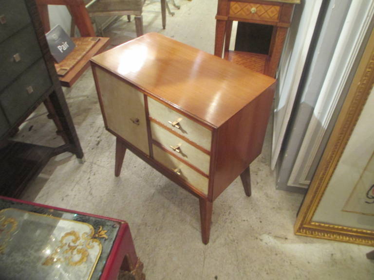 Mid-20th Century Pair of Italian Mid-Century Modern Parchment Nightstands