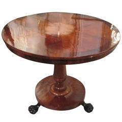 Antique Empire Style Burl Walnut Center Table
