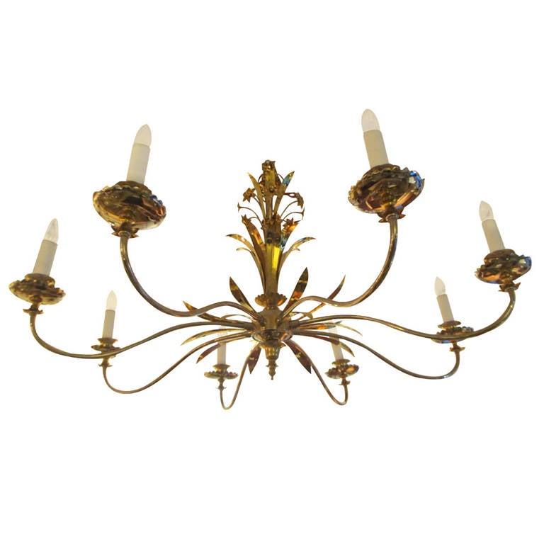 Exquisite Oversized NickelPlated and Brass Chandelier at 1stDibs