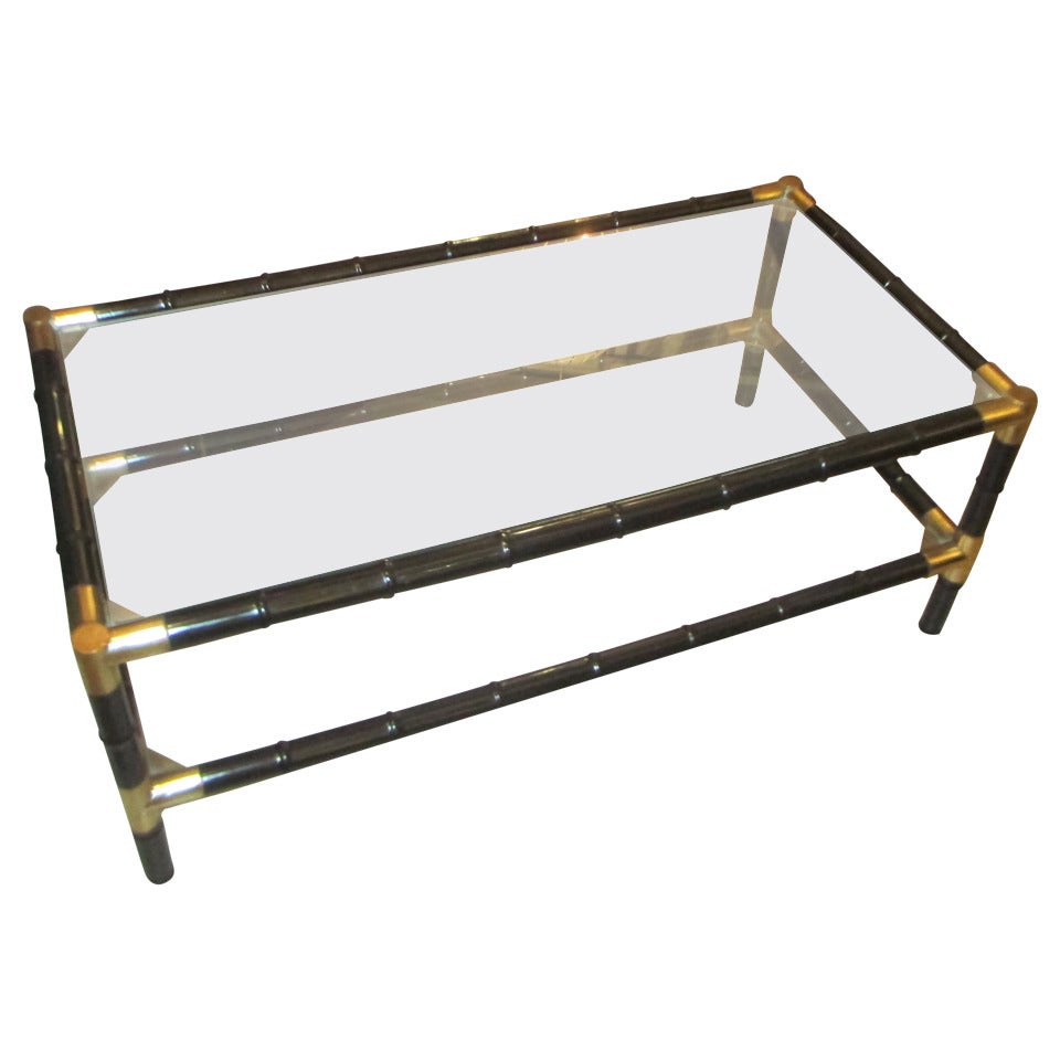 Billy Haines Ebonized, Faux-Bamboo, Two-Tiered Coffee Table
