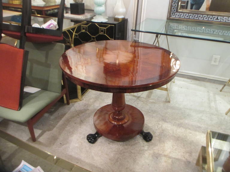 Empire Style Burl Walnut Center Table