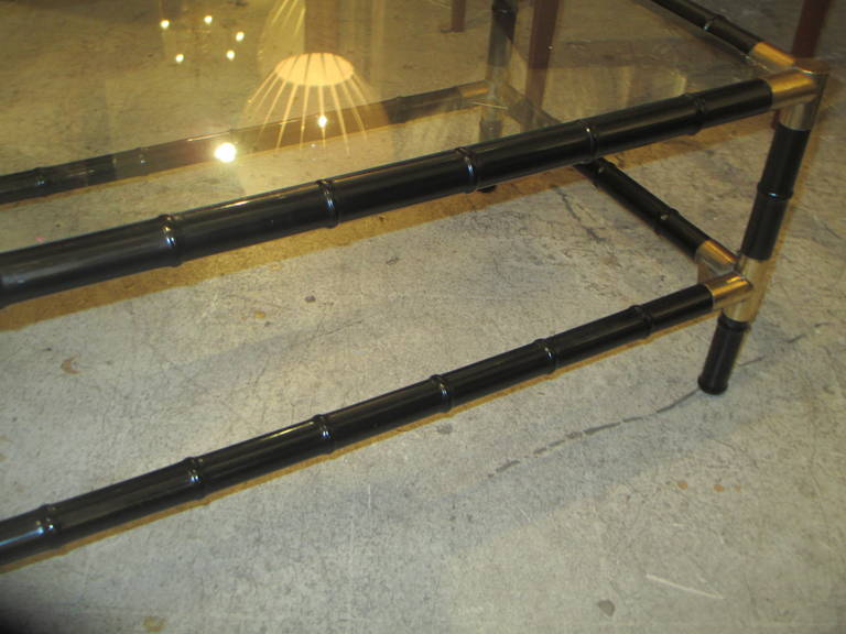 Billy Haines Ebonized, Faux-Bamboo, Two-Tiered Coffee Table In Excellent Condition In New York, NY