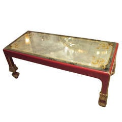 Spectacular French 40's Verre Eglomise Coffee Table