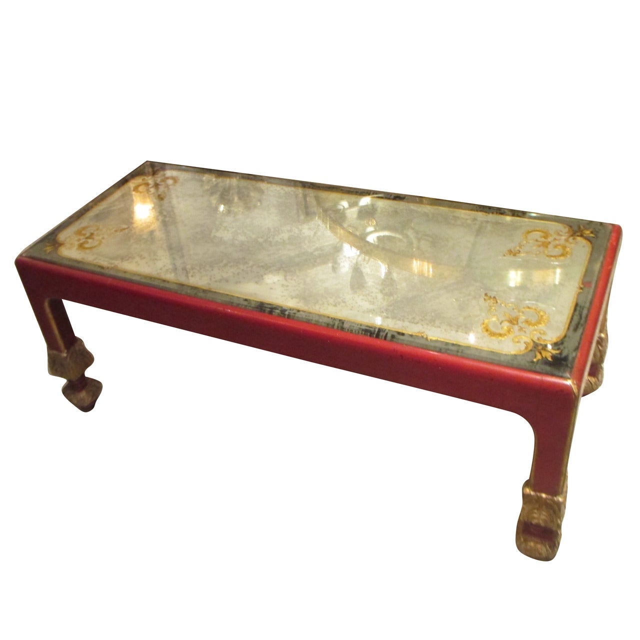 Spectacular French 40's Verre Eglomise Coffee Table