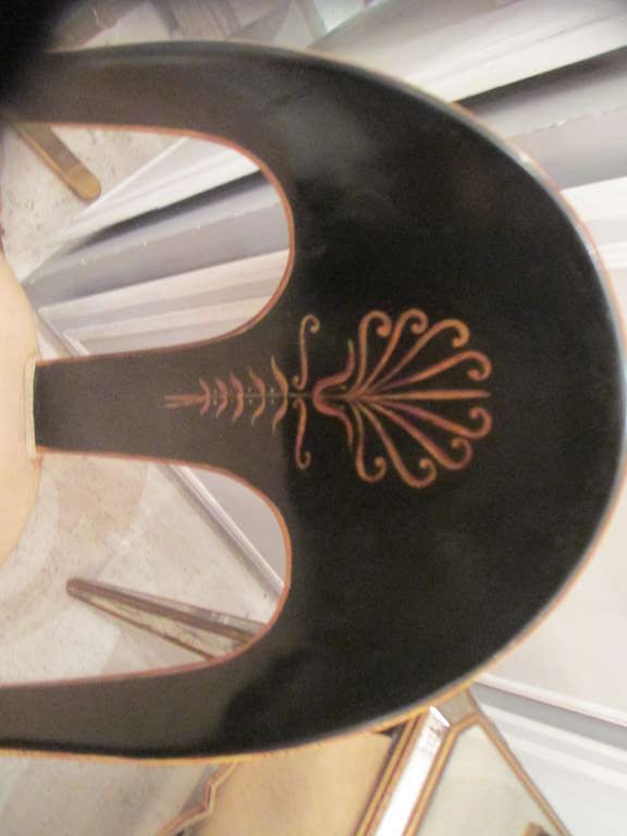 Pair of Hand-Painted and Ebonized Regency-Style Tub Chairs In Good Condition In New York, NY