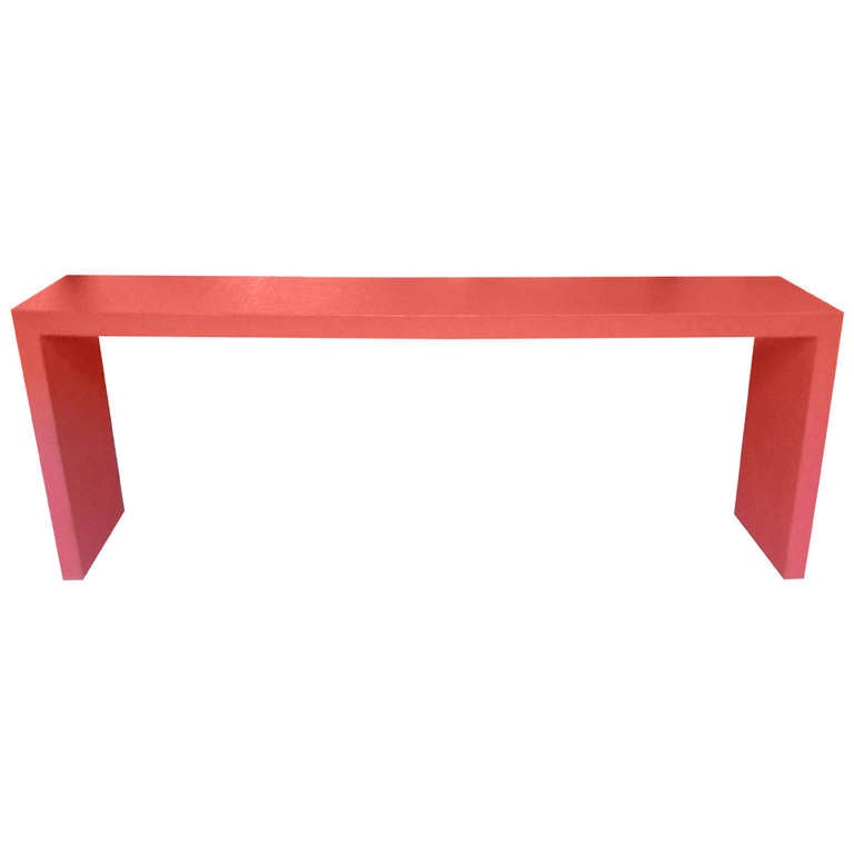 Oversized Raffia Console Table at 1stdibs