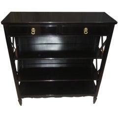Vintage Ebonized Three Tiered Bookcase in the Regency Manner