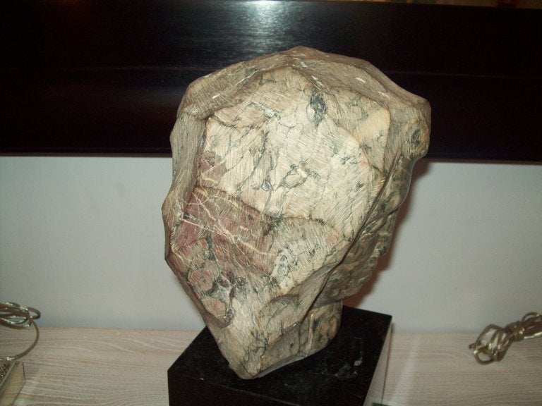 20th Century Marble Bust Sculpture on Granite Base Signed Simon For Sale
