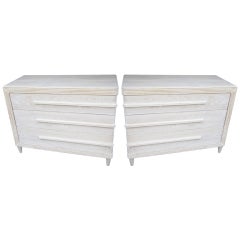 Unusual Pair of Mid-Century Cerused Chests of Drawers